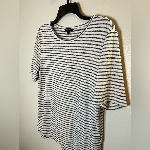 Banana Republic White Blue Striped Short Sleeve Tee Size Small - Picture 3 of 7